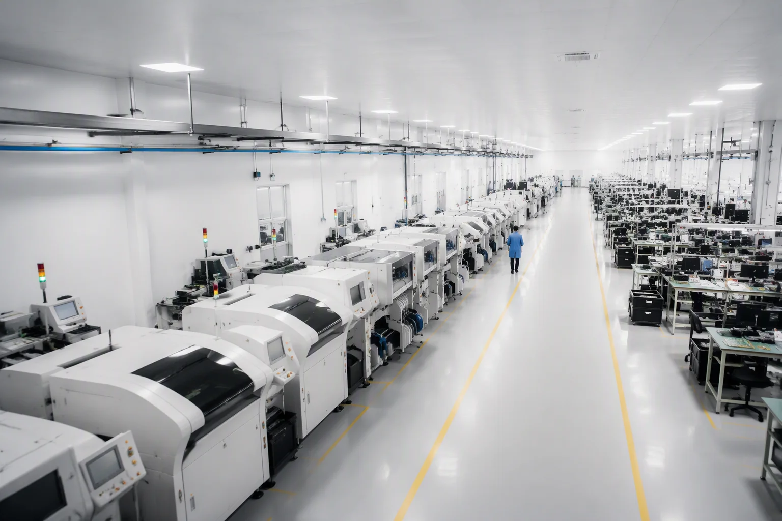 SMT line floor of the Bao'an campus, nine lines running under one system