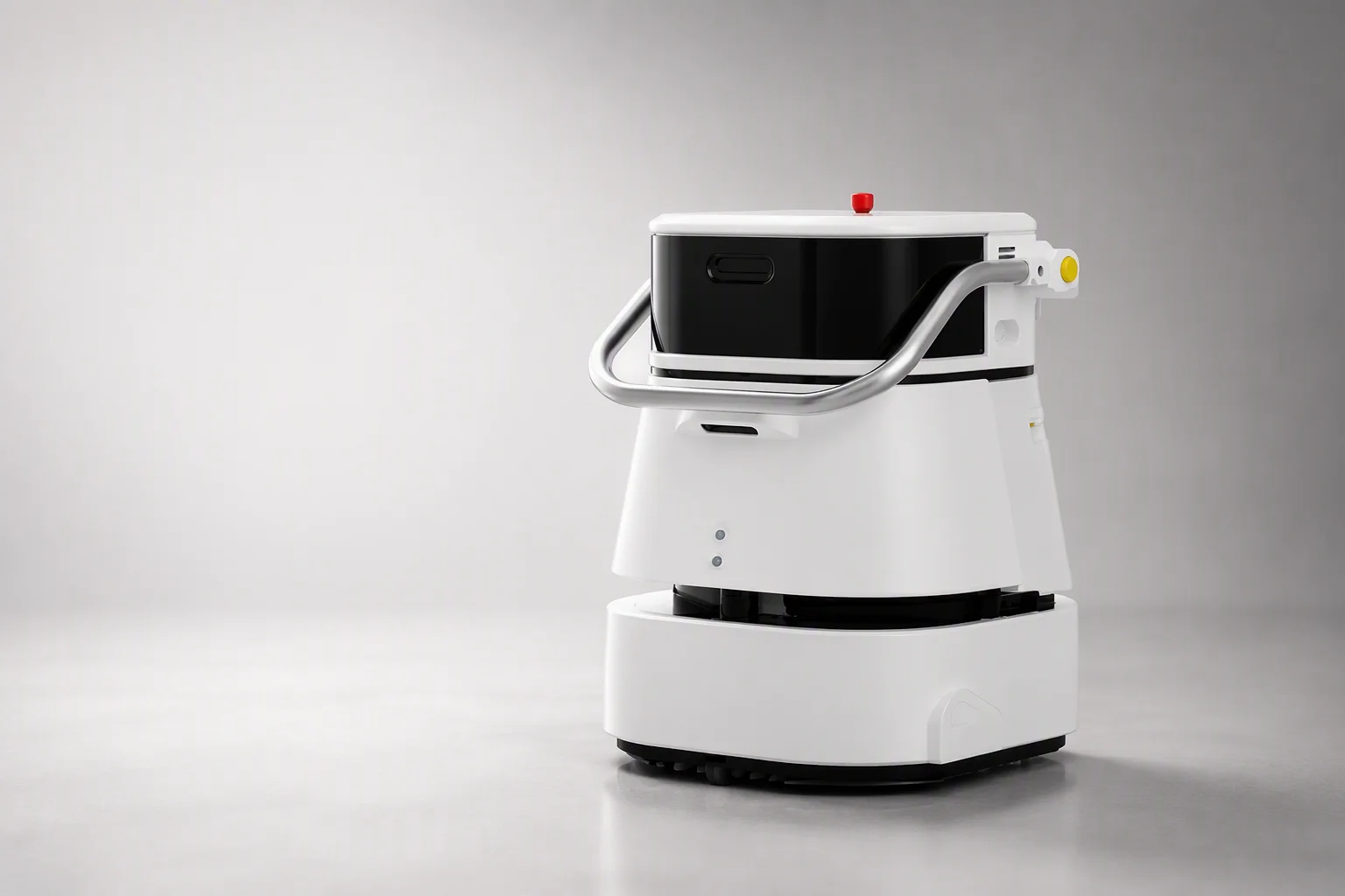 Smart home and IoT device hardware on a soft white studio background
